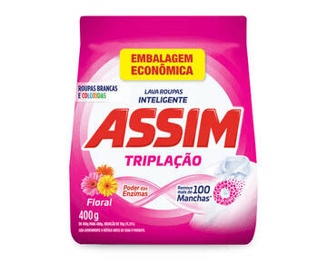 DETERGENTE PO ASSIM TRIPLACAO FLORAL BAG 400G