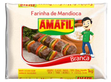 Farinha De Mandioca Branca Fina Amafil 1Kg Plástico