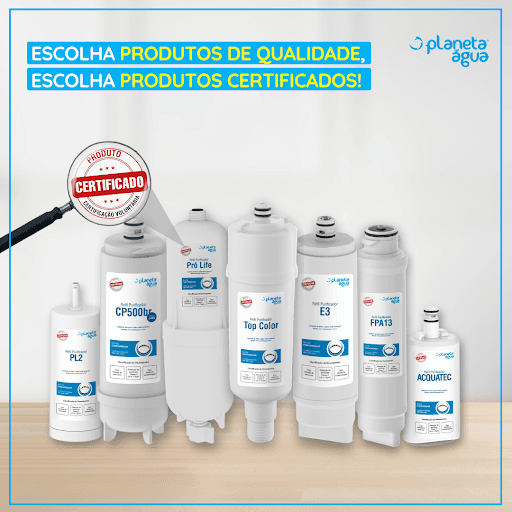 Escolha qualidade, escolha confiança! 💙
A Planeta Água foi pioneira na certificação voluntária dos refis, um processo que não é obrigatório — mas que fazemos porque a sua segurança e a qualidade dos nossos produtos vêm sempre em primeiro lugar.
Qualidade comprovada para levar o melhor até você! ✅