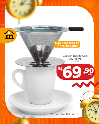 O Coador Inox de Café Uny Home (R$ 69,90) mantém aspropriedades da sua bebida, dispensa o uso de filtro e pode ser lavado com água e detergente. Nas próximas vezes em que for preparar seu café coado, economize nos descartáveis e aposte nos grãos moídos na hora. Fazem toda diferença 😋 

Preço válido até 24/03/2025 ou enquanto durarem os estoques. 

#multicoisas #coadorinox #coffeelovers#coffee