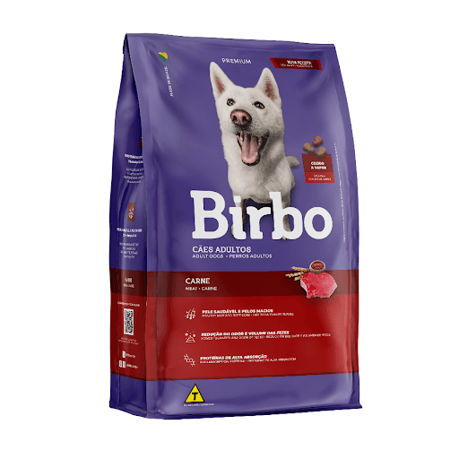 Birbo Premium Carne 15Kg - Birbo Cães Adultos Carne é um alimento nutricionalmente completo para cães adultos. O uso de ingredientes selecionados, ômegas 3 e 6 proporcionam uma alimentação balanceada enriquecida com vitaminas e minerais, essenciais a manutenção da boa saúde do seu cão. Contém extrato de Yucca schidigera, ingrediente funcional que atua a nível intestinal, contribuindo com a redução no odor das fezes.