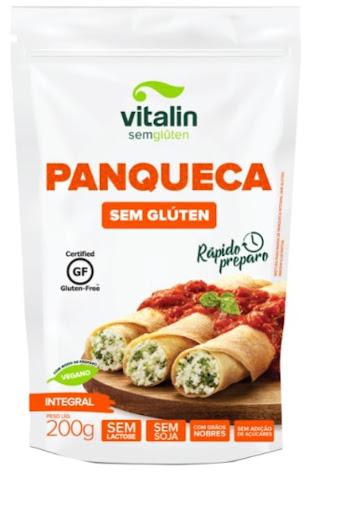 MISTURA PARA MASSA DE PANQUECA INTEGRAL VITALIN 200G - Sem lactose, sem soja, vegana e sem adição de açúcares. Feita com grãos nobres como chia, linhaça e aveia. Prática e rápida de preparar, combinando com recheios doces ou salgados.
