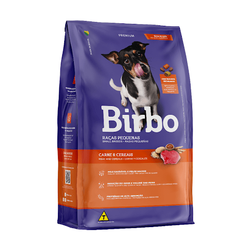Birbo Premium Racas Pequenas Carne e Cereais - Birbo Raças Pequenas Carne & Cereais é um alimento desenvolvido para atender as necessidades nutricionais de cães de pequeno porte. Formulado com proteínas de alta absorção e ingredientes selecionados, facilitando a digestibilidade, auxiliando na redução do volume das fezes. Com extrato de Yucca schidigera, ingrediente que auxilia na redução do odor das fezes. Nutrição completa e saudável, agora ainda mais saboroso com Nuggets recheados, para que o seu cão de pequeno porte se mantenha ativo e com energia para as brincadeiras.