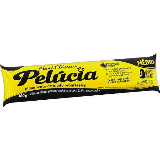 Henê Pelúcia Médio 180G - Pelúcia é um alisamento de confiança com efeito natural. Cabelos lisos, com balanço natural e muito movimento. A tradição do verdadeiro henê, sempre com você.