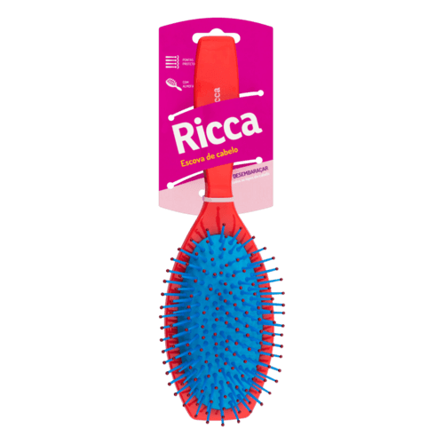 Escova para Cabelo Almofadada Oval Cereja Ricca - Escova para Cabelo Almofadada Oval Cereja Ricca