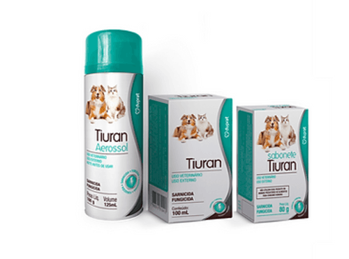 Tiuran Aerossol 125 ml - É um potente fungicida indicado no tratamento de sarnas