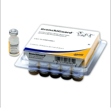 Bronchiguard 1 Fr 25 Ds - É indicada para vacinação de cães sadios, a partir de 8 semanas de idade, para a prevenção da traqueobronquite infecciosa (“tosse dos canis”)