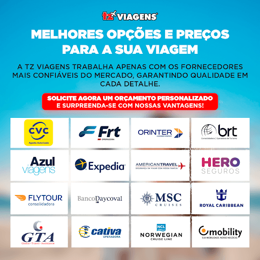 Melhores opções e preços para a sua viagem. 🤩

A TZ Viagens trabalha apenas com os fornecedores mais confiáveis do mercado, garantindo qualidade em cada detalhe.

Solicite agora um orçamento personalizado e surpreenda-se com nossas vantagens!

#tzviagens @tzviagens #agenciadeviagens #viagem #turismointernacional #fornecedores