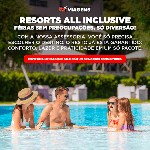 Você vai acordar de frente com uma bela paisagem, ter todas as refeições incluídas, drinks à vontade e uma programação completa para toda a família.

Parece sonho… mas em um resort all-inclusive é realidade! ✨

Conte com a assessoria da TZ Viagens para ter acesso a:
✅ Hospedagem completa;
✅ Gastronomia variada;
✅ Atividades para todas as idades!

Fale com a TZ Viagens e descubra como transformar suas férias em dias de pura tranquilidade. 📞 

#tzviagens @tzviagens #agenciadeviagens #turismo #viagem #resorts #allinclusive