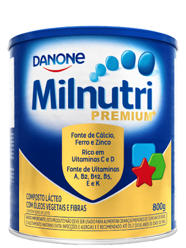 Composto Lácteo Milnutri Premium 800G - Danone - Composto lácteo com óleos vegetais e fibras, fonte de Cálcio, Ferro, Zinco, Vitaminas A, B2, B12, B5, E e K, rico em vitaminas C e D . MIlnutri Premium é o Composto Lácteo da Danone que possui DHA, ferro, vitaminas e minerais e um mix exclusivo de nutrientes que contribuem para o desenvolvimento físico e mental das crianças. Conheça a marca do Crescer & Aprender. ESTE PRODUTO NÃO É LEITE EM PÓ.









ALÉRGICOS: CONTÉM LEITE E DERIVADOS DE LEITE, DE PEIXE E DE SOJA.









NÃO CONTÉM GLÚTEN.









COMPOSTO LÁCTEO COM ÓLEOS VEGETAIS E FIBRAS.









CONTÉM SORO DE LEITE.









AVISO IMPORTANTE: ESTE PRODUTO NÃO DEVE SER USADO PARA ALIMENTAR CRIANÇAS MENORES QDE 1(UM) ANO DE IDADE. O ALEITAMENTO MATERNO EVITA INFECÇÕES E ALERGIAS E É RECOMENDADO ATÉ OS 2 (DOIS) ANOS DE IDADE OU MAIS