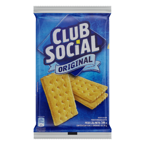 Pack Biscoito Original Club Social Pacote  6 Unidades - Bisc.club Social Original