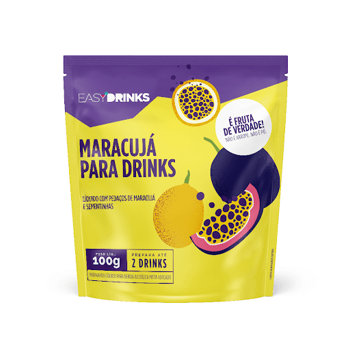 Easy Drinks - Preparado Maracujá 100g - Easy Drinks sabor Maracujá, a frutas pronta até com sementes para o preparado de drinks. 

Prepara até 2 Drinks.