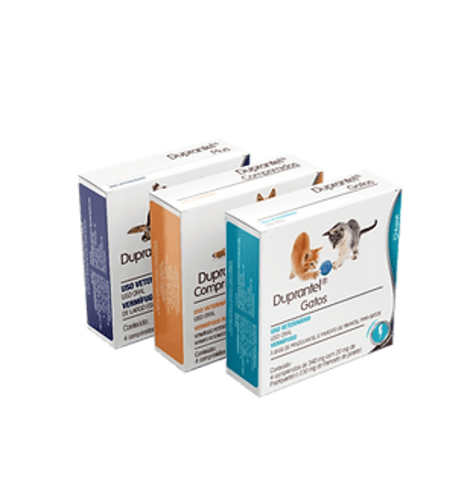 Duprantel Gatos Com 4 Comprimidos - É de amplo espectro, indicado para combate e eliminação de endoparasitas