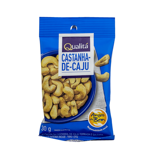 Castanha de Caju Torrada e Salgada 30g - Sachê (Qualitá) - Castanha de Caju Torrada e Salgada 30g (Qualitá) - FAZ BEM PARA SAÚDE E PARA MILHARES DE FAMILIAS
- FONTE DE TRABALHO E RENDA PARA CENTENAS DE PESSOAS
- TRANSFORMAR REGIÔES CARENTES DO SERTÃO
- PRODUTOS 100% SOLIDÁRIOS