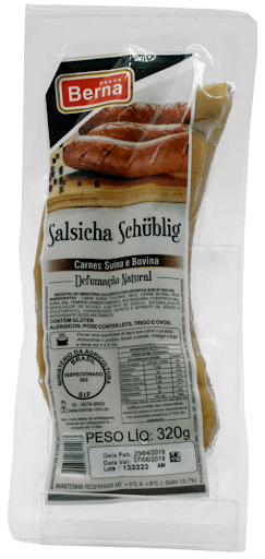 Salsicha Schublig | 320g - Carne suína levemente defumada, salsichão pinguim