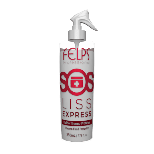 FELPS S.O.S. LISS EXPRESS 230ML - SOS Liss Express Fluido Thermo Protetor Felps é ideal para todos os tipos de cabelo. Use secador ou chapinha e graças ao SOS Liss Express Fluido Thermo Protetor Felps, obtenha um efeito liso gradual com secagem mais rápida, menos frizz, brilho intenso, proteção térmica, barreira contra umidade e reparação de pontas. Seu cabelo forte, macio, livre de química e mais liso a cada aplicação do SOS Liss Express Fluido Thermo Protetor Felps.