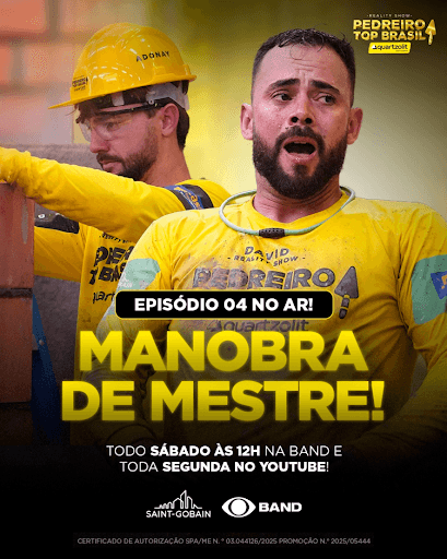 Os mestres encaram um dos desafios mais imprevisíveis da temporada: erguer uma garagem enquanto o tempo, e os adversários, jogam contra. No canteiro de obras mais famoso do Brasil, estratégia e técnica se misturam em uma disputa que vai te emocionar.
 
Assista já o quarto episódio de Pedreiro Top Brasil 2025 https://quartzol.it/4qAFExQ