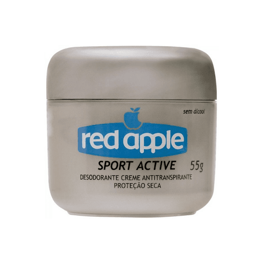 Desodorante Red Apple Creme Sport Active 55g - - Proporciona 24h de proteção contra umidade e odores da transpiração.