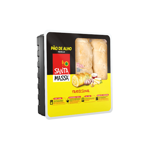 Pão de Alho Tradicional - 240g  - Santa Massa - O legítimo Pão de Alho Santa Massa, em seu sabor tradicional, te leva à receita original, criada com carinho e dedicação para agradar a todas as pessoas.
