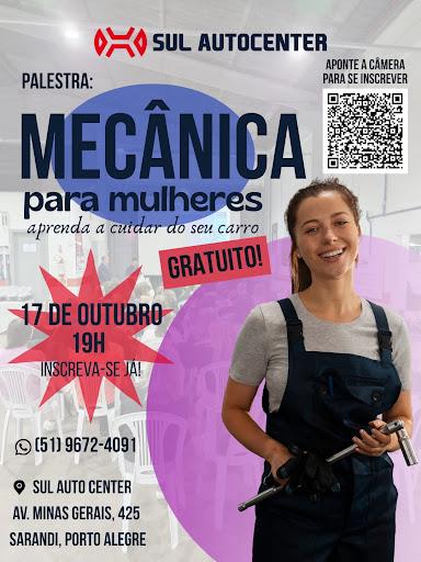 Participe da nossa palestra exclusiva para mulheres e aprenda de forma prática e divertida a cuidar do seu veículo. Entenda a mecânica básica, saiba identificar problemas e garanta que você não caia em ciladas. Sua segurança e autonomia são prioridades! 
Saiba mais e inscreva-se