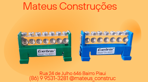 Barramento ( Borneira ) 5 Terra + 5 Neutro  7 Polos / Modelo
Barramento Terra Neutro / Linha
Proteção Elétrica