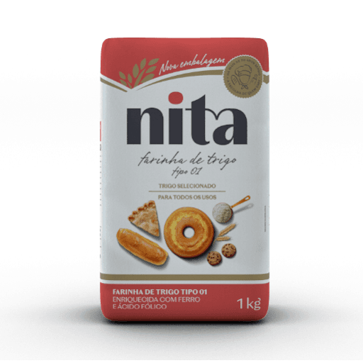 Farinha de Trigo Nita 1kg - Farinha de trigo especial para uso doméstico e profissional, adaptada às mais diversas necessidades e aplicações. Com característica de glúten forte, suporta os mais exigentes processos de panificação.











Ingredientes: Farinha de trigo enriquecida com ferro e ácido fólico.











Validade: 90 dias.











ALÉRGICOS: CONTÉM DERIVADO DE TRIGO E PODE CONTER CENTEIO, CEVADA, AVEIA, SOJA E TRITICALE.











CONTÉM GLÚTEN.