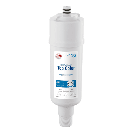 Refil Planeta Água, Top Color. Compatível com Purificador Colormaq, 1075A - Uma das formas de filtrar e ter água pura é com o refil de carvão ativado, ele ajuda a remover o cloro da água, eliminando o cheiro e gosto do cloro, deixando-a saudável e agradável para o paladar. Para filtrar a água é utilizado camadas de polipropileno que fazem a remoção de sujeiras, os purificadores de água fazem essas funções de forma eficaz e prática, assim você vai beber água de qualidade.