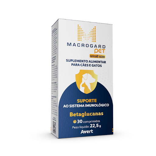 Macrogard Small Size Com x 30 - Avert - Suplemento composto por β-1,3/1,6 glucanas para o suporte imunológico de cães e gatos