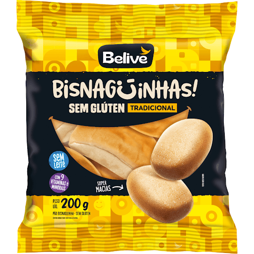 Bisnaguinhas Sem Glúten Tradicional - Belive - Sem glúten, sem leite/lactose e com 9 vitaminas e minerais!