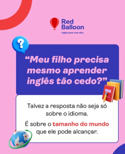 Na Red Balloon, o inglês é porta de entrada para o mundo — mas também é espelho.

Ajuda a criança a entender o outro, sem deixar de reconhecer a própria identidade.

🎈 Aqui, o ensino bilíngue forma cidadãos curiosos, empáticos e preparados para dialogar com o mundo.


#RedBalloon #BalloonWay #EducaçãoBilíngue #CidadaniaGlobal #Multiculturalismo