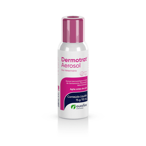 Dermotrat  Aerosol 75 Gr - Dermatológico à base de Gentamicina, Betametasona e Miconazol. Indicado nas afecções 
cutâneas bacterianas e/ou fúngicas