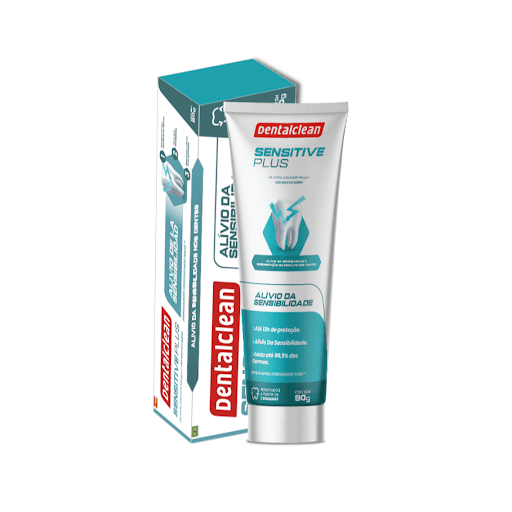 Gel Dental com Flúor Sensitive Plus 90g - Dentalclean - O gel Sensitive Plus da Dentalclean, é anti placas e anti tártaro, auxilia no combate à gengivite e repara diariamente os dentes sensíveis, criando uma proteção eficiente nos dentes. O gel Sensitive Plus cria uma camada protetora na região da terminação nervosa dos dentes, reduzindo os sintomas da sensibilidade.