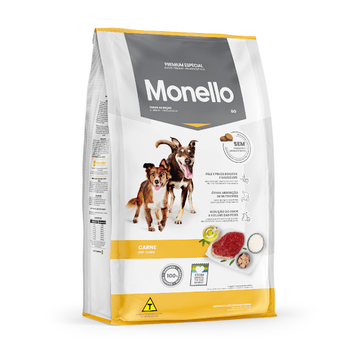 Monello Cães Adultos Go Carne - A Monello Cães Adultos Go Carne é desenvolvida com proteínas de qualidade e alta digestibilidade, garantindo maior energia para o dia a dia dos pets. Com excelente custo-benefício e livre de corantes e aromatizantes artificiais, ela proporciona pele e pelos bonitos e sadios. A fórmula conta com levedura de cerveja e MOS - mananoligossacarídeos, prebiótico que atua na saúde intestinal ao garantir a máxima absorção dos nutrientes, gerando um excelente aproveitamento do produto. O extrato de Yucca schidigera atua à nível intestinal e diminui o volume e o odor das fezes.