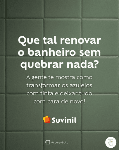 Renovando o banheiro - 🏡✨ Quer dar uma nova cara para o seu banheiro sem bagunça e sem quebra-quebra? Temos a solução perfeita para você!

Com a tinta certa, é possível transformar os azulejos e renovar o ambiente de forma prática e rápida. 🎨🔨

A Suvinil te mostra como fazer essa mudança sem complicação! Vem conferir e descubra como deixar seu banheiro com cara de novo. 😉

#RenovaçãoSemQuebraQuebra #BanheiroNovo #Suvinil