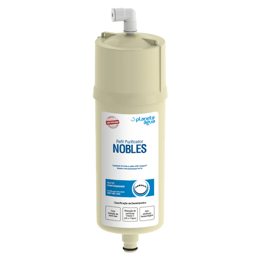 Refil Planeta Água, Nobles. Compatível com Europa Noblesse Plus, Europa Fluir, CTA Smart, Vinci, 1051A - Beber água com cloro faz mal? O cloro é necessário para tornar a água potável, porém não devemos ingeri-lo. O cloro pode causar problemas de saúde, principalmente o consumo a longo prazo. Logo, é recomendado o uso de purificadores de água que contém carvão ativado para remover o cloro da água, também é importante filtrar as particulas de sujeiras como areia, ferrugem, barro... A Planeta água entrega de alta qualidade compatíveis com diversas marcas!  *As marcas citadas são propriedades de seus respectivos fabricantes e aparecem apenas para demonstrar a compatibilidade deste produto.