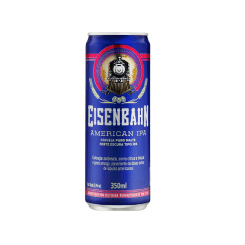 Cerveja Eisenbahn American Ipa Lata 350ml - Cerveja Eisenbahn American Ipa Lata 350ml Aprecie com moderação. Venda e consumo proibidos para menores de 18 anos.