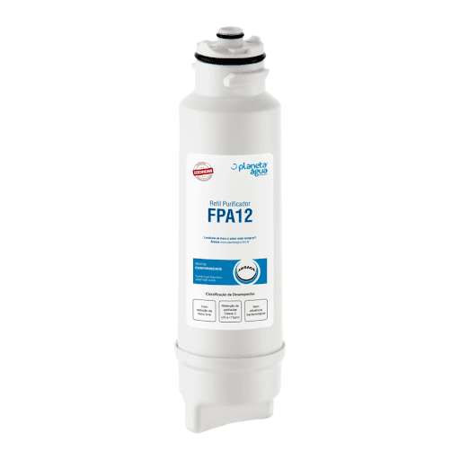 Refil Planeta Água, FPA12. Compatível com Purificador: Electrolux PA20G, PA25G, PA30G e PA40G 1160A - Uma das formas de filtrar e ter água pura é com o refil de carvão ativado, ele ajuda a remover o cloro da água, eliminando o cheiro e gosto do cloro, deixando-a saudável e agradável para o paladar. Para filtrar a água é utilizado camadas de polipropileno que fazem a remoção de sujeiras, os purificadores de água fazem essas funções de forma eficaz e prática, assim você vai beber água de qualidade.