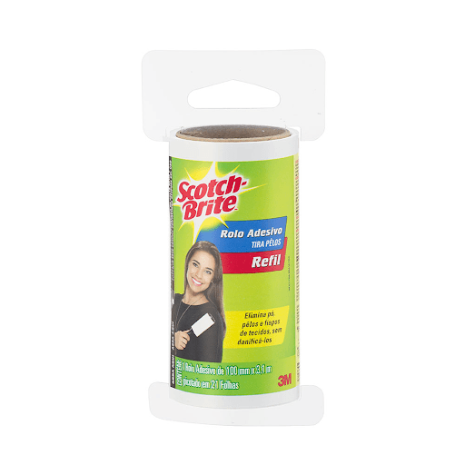Refil Rolo Adesivo Scotch Brite 20 folhas 3M - Multicoisas - O Refil Rolo Adesivo Scotch Brite da 3M garante sua roupa sempre nova, proporcionando praticidade e eficiência. O refil possui 20 folhas adesivas de alta performance de remoção de pelos, bolinhas e fiapos, tudo isso sem danificar o tecido. Mantenha suas roupas sempre em ordem.