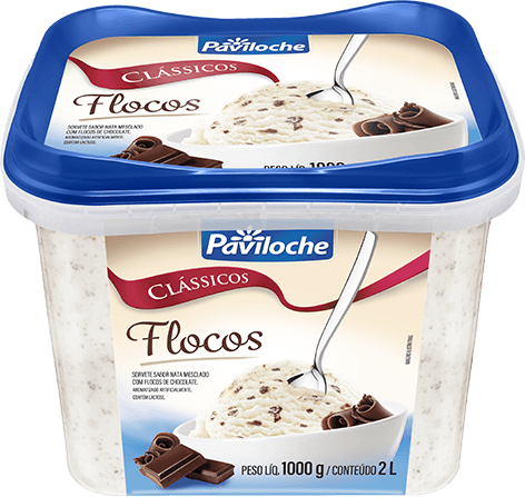 Sorvete Paviloche Flocos 2L