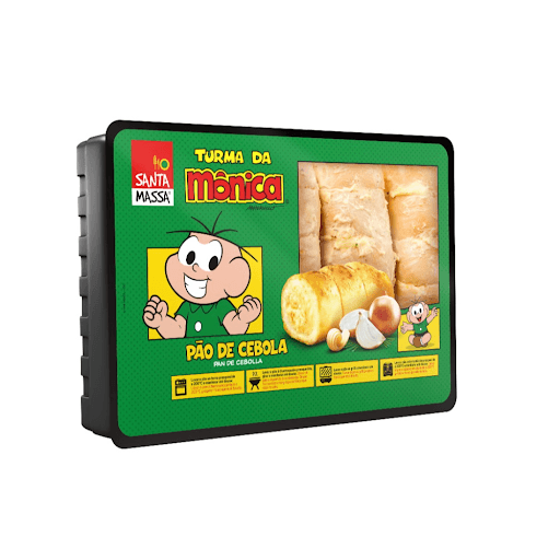 Pão de Cebola do Cebolinha - 400g - A Santa Massa conta com mais uma opção para as suas vendas que veio para encantar o paladar de toda a família: o Pão de Cebola do Cebolinha, recheado com creme de cebola, ideal para deixar os lanches do dia a dia e os churrascos da família ainda mais saborosos. Todo mundo vai adorar! LANÇAMENTO!