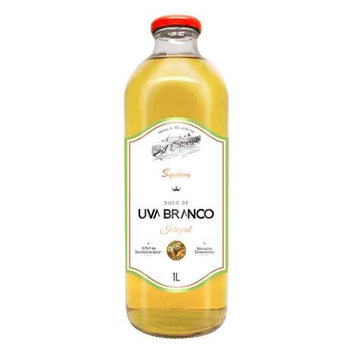 Suco De Uva Branco Integral 1L - Superbom - O suco de uva branco integral Superbom é um produto 100% natural, produzido a partir de um blend especial de uvas cultivadas na Serra Gaúcha, proporcionando um sabor único.