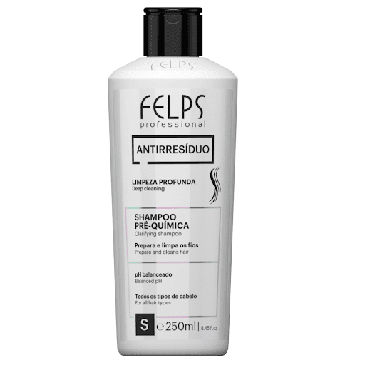 Felps Antirresiduo Shampoo 250ML - Prepara os fios para tratamentos técnicos e limpa profundamente sem danificá-los.