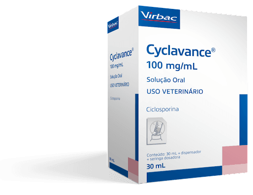 Cyclavance 30 mL - CYCLAVANCE® é indicado para tratamento e controle do prurido, eritema e outras manifestações clínicas decorrentes da dermatite atópica em cães.