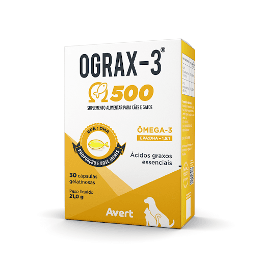 Ograx-3 500Mg Cap x 30 - Avert - OGRAX – 3® 500  é um suplemento alimentar composto por Ômega-3 com doses ideais e elevada pureza da matéria prima