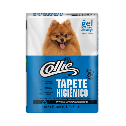 Tapete Higiênico Collie Vegan 7Unid - Os Tapetes Higiênicos Descartáveis Collie Vegan para Cães, disponíveis em um prático pacote com 7 unidades, são uma solução eficaz e conveniente para o treinamento de higiene de seus animais de estimação. Com um tamanho total de 60cm x 80cm e uma área de absorção de 50cm x 56cm, esses tapetes oferecem uma cobertura ampla e eficiente para a contenção e absorção dos resíduos. Sua qualidade descartável facilita a manutenção da limpeza, tornando-os ideais para uso em ambientes internos. Ao escolher produtos da Collie Vegan, você está optando por uma marca comprometida com a sustentabilidade e o bem-estar animal, oferecendo produtos veganos e livres de crueldade. Proporcione aos seus pets um local higiênico e confortável com os Tapetes Higiênicos Descartáveis Collie Vegan.