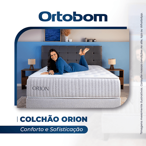 Colchões Ortobom: Orion - Inspirado na constelação mais brilhante do céu, o Colchão Orion é sinônimo de conforto e sofisticação.
Ele oferece uma experiência de sono com toque acolhedor, estrutura tecnológica e acabamento premium, garantindo sempre noites tranquilas e revigorantes.

Junto com seu design elegante e materiais de alta qualidade, o Orion é a escolha perfeita para transformar seu quarto em um verdadeiro refúgio de descanso.

Passe em nossa loja e experimente!
