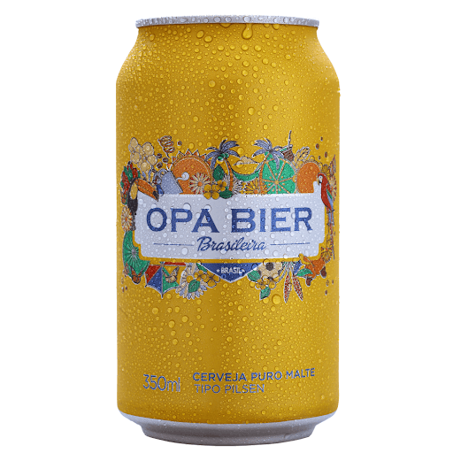 Cerveja Brasileira 350ml - OPA BIER - Desenvolvida para os adoradores da boa cerveja nacional. A Brasileira está disponível em embalagem de 600ml e a lata de 350ml, ideal para consumo direto e individual. É do tipo Pilsen como pede a preferência nacional.