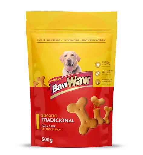 Baw Waw Biscoito para cães Tradicional - 500g - Os Biscoitos Baw Waw ajudam na hora da brincadeira e oferecem uma alimentação saudável e gostosa para o seu bichinho. Eles devem ser usados como recompensa, em momentos especiais para premiar o seu melhor amigo e complementar a sua alimentação.



Feitos a base de farinha, fornecem energia de sobra para o pet, além de melhorar sua a saúde como um todo com ingredientes que previnem o tártaro, melhoram o odor bucal e ajudam na absorção dos nutrientes pelo organismo, o que melhora a digestão do animal.
