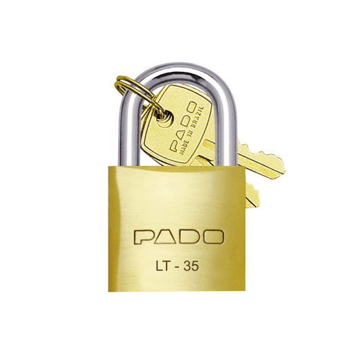 Cadeado de Latão SM Dourado Pado 35mm - Multicoisas - Tranque baús, armários, caixas de ferramentas, malas e outros objetos com o cadeado de latão SM de 35mm da Pado. Com corpo em latão maciço, tem corpo dourado e haste de aço. Oferece total segurança e qualidade. Acompanha 2 chaves de latão.