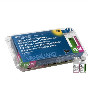 Vanguard Plus 25Ds - Protege contra 10 doenças caninas. auxilia na prevenção de cinomose, leptospirose, (sorovares canicola, icterohaemorrhagiae, pomona e grippotyphosa), parvovirose, coronavirose, hepatite infecciosa canina, adenovírus e parainfluenza.